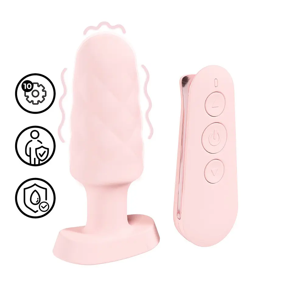 Plug Anal com Vibração e Comando Velvet Rosa Loveline 1