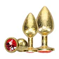 Conjunto de 3 Plugs Anais em Metal Milan Collection Gold Ouch! - Thumbnail 1