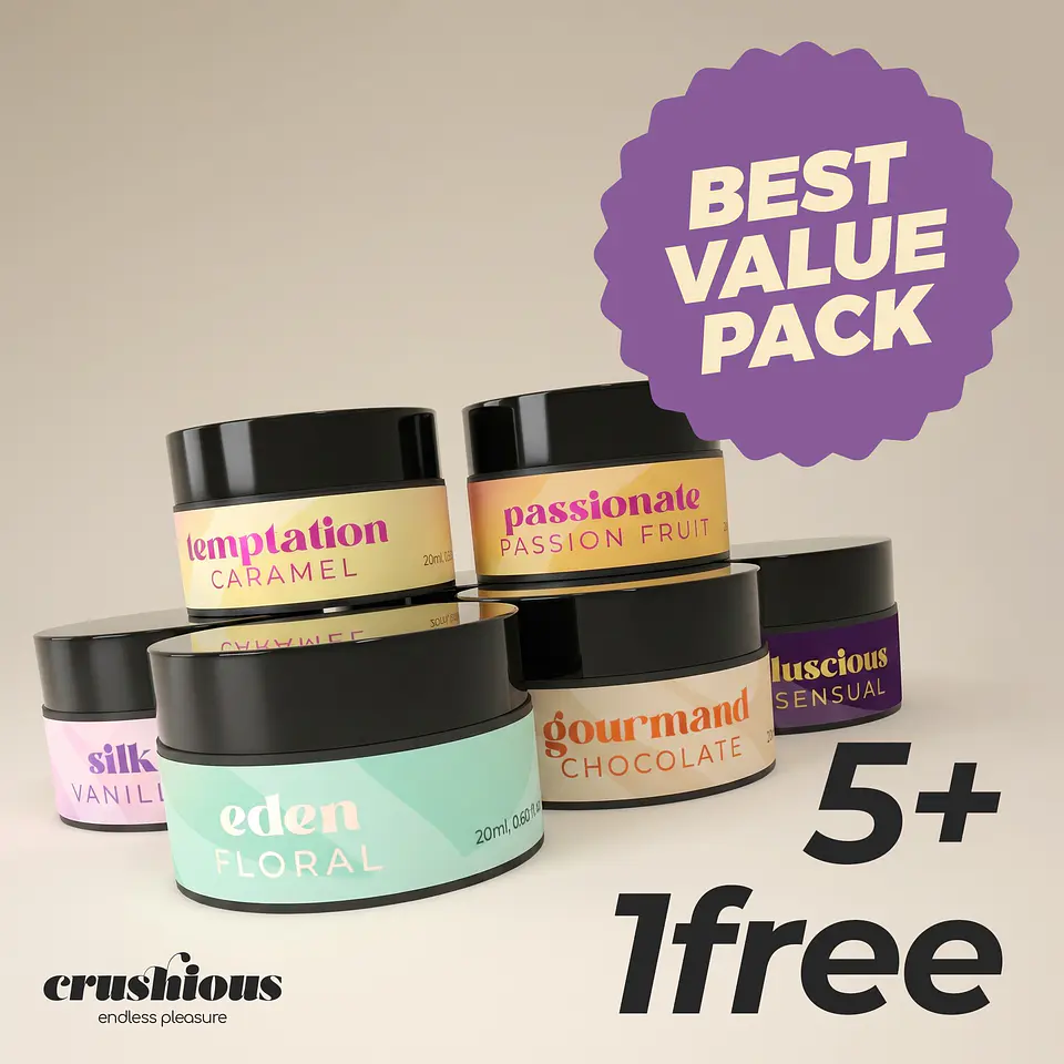Pack 5 + 1 Grátis Velas de Massagem Multiaromas com Feromonas 20ml Crushious 2