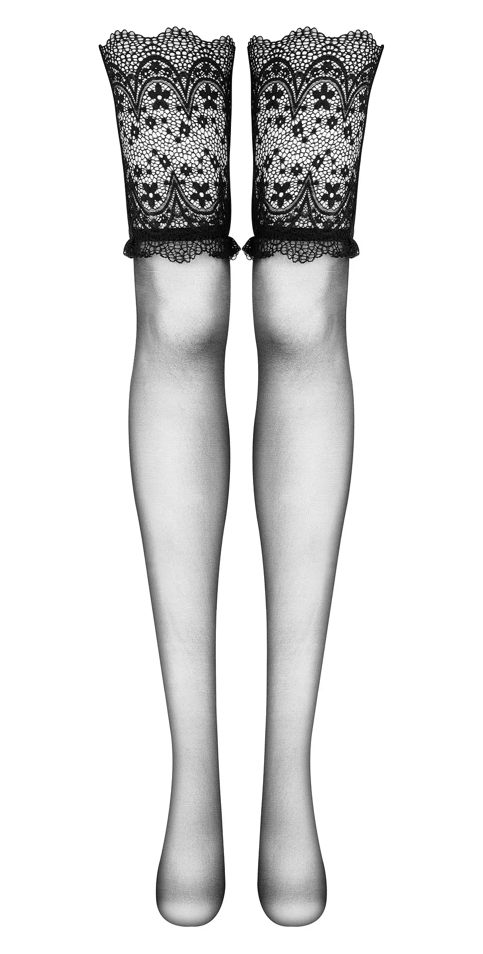 Meias de Ligas Obsidian Pretas Beauty Night Fashion 6