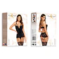 Camisa de Noite e Tanga Xiomara Preto Beauty Night Fashion - Thumbnail 4