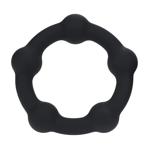 Anel para o Pénis com Pérolas L 45mm Preto Levelz