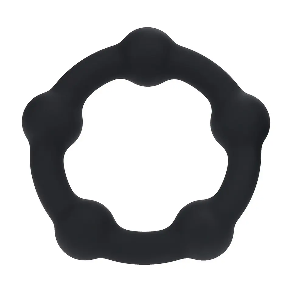 Anel para o Pénis com Pérolas L 45mm Preto Levelz 1