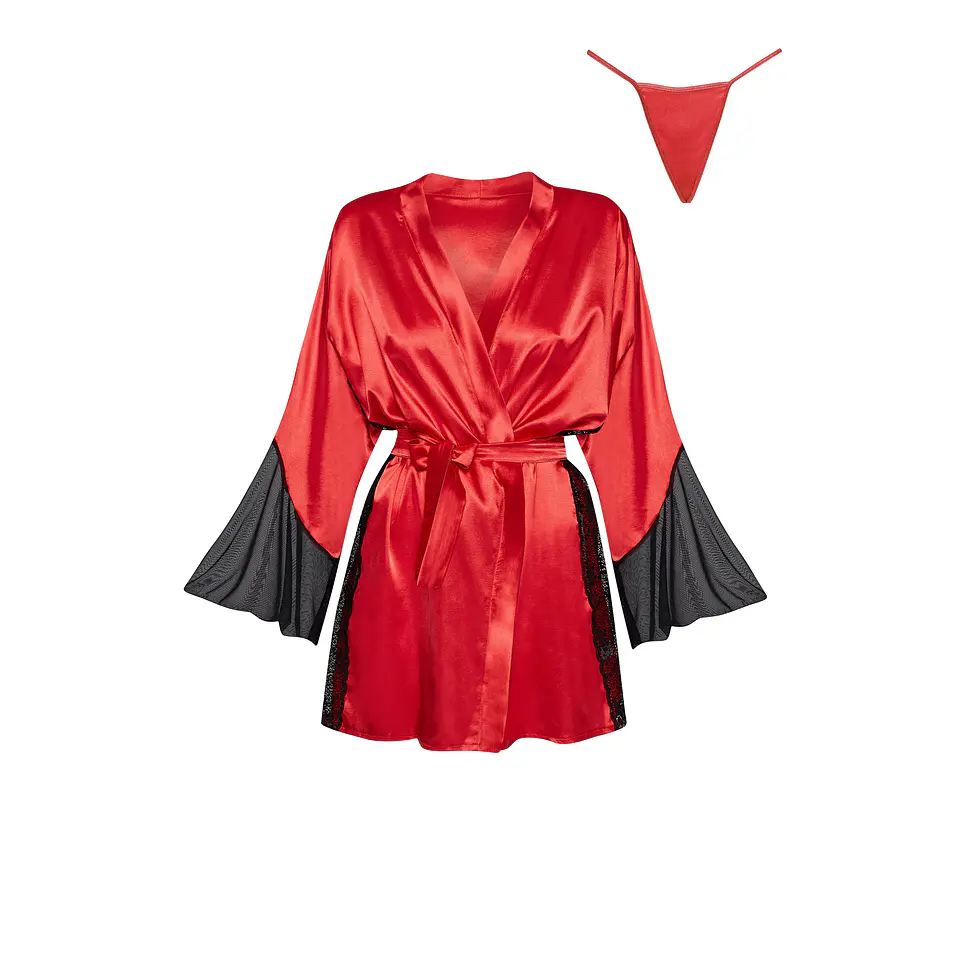 Robe e Tanga Sara Vermelho Beauty Night Fashion 3