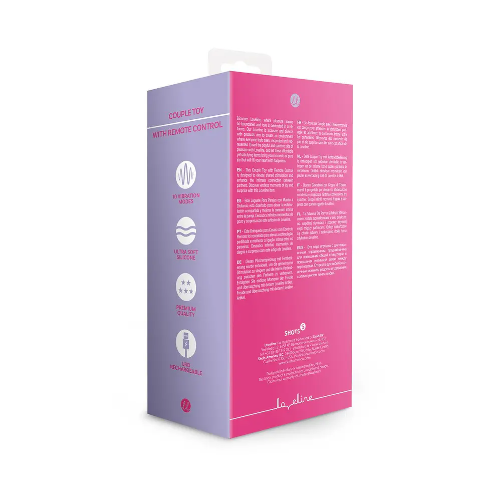 Vibrador de Casal com Comando Wild Strawberry Loveline 3