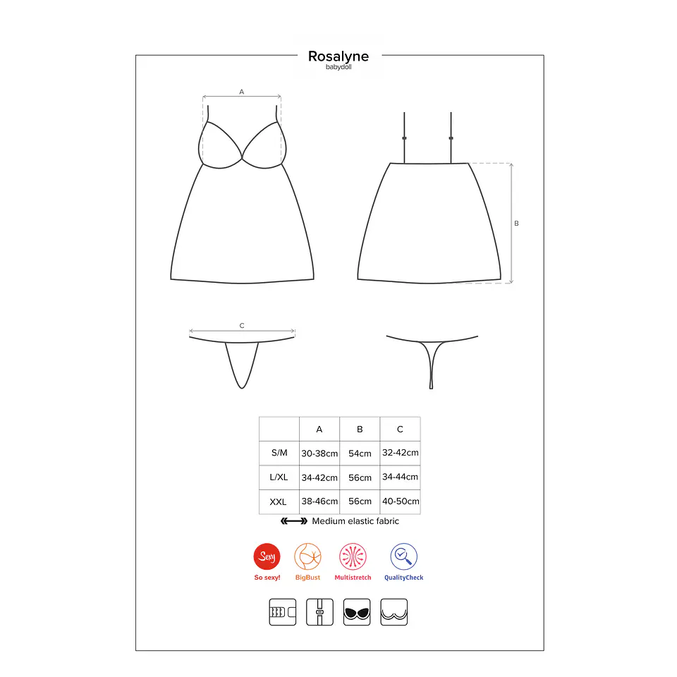 Camisa de Noite e Tanga Rosalyne Obsessive Bordô 6
