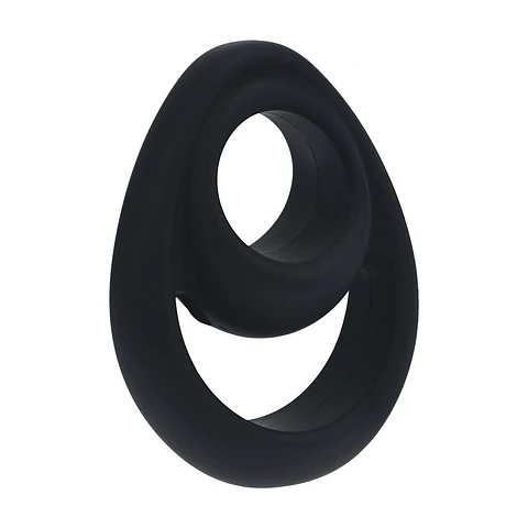 Anel para o Pénis Duplo em Silicone Ergo Preto Levelz