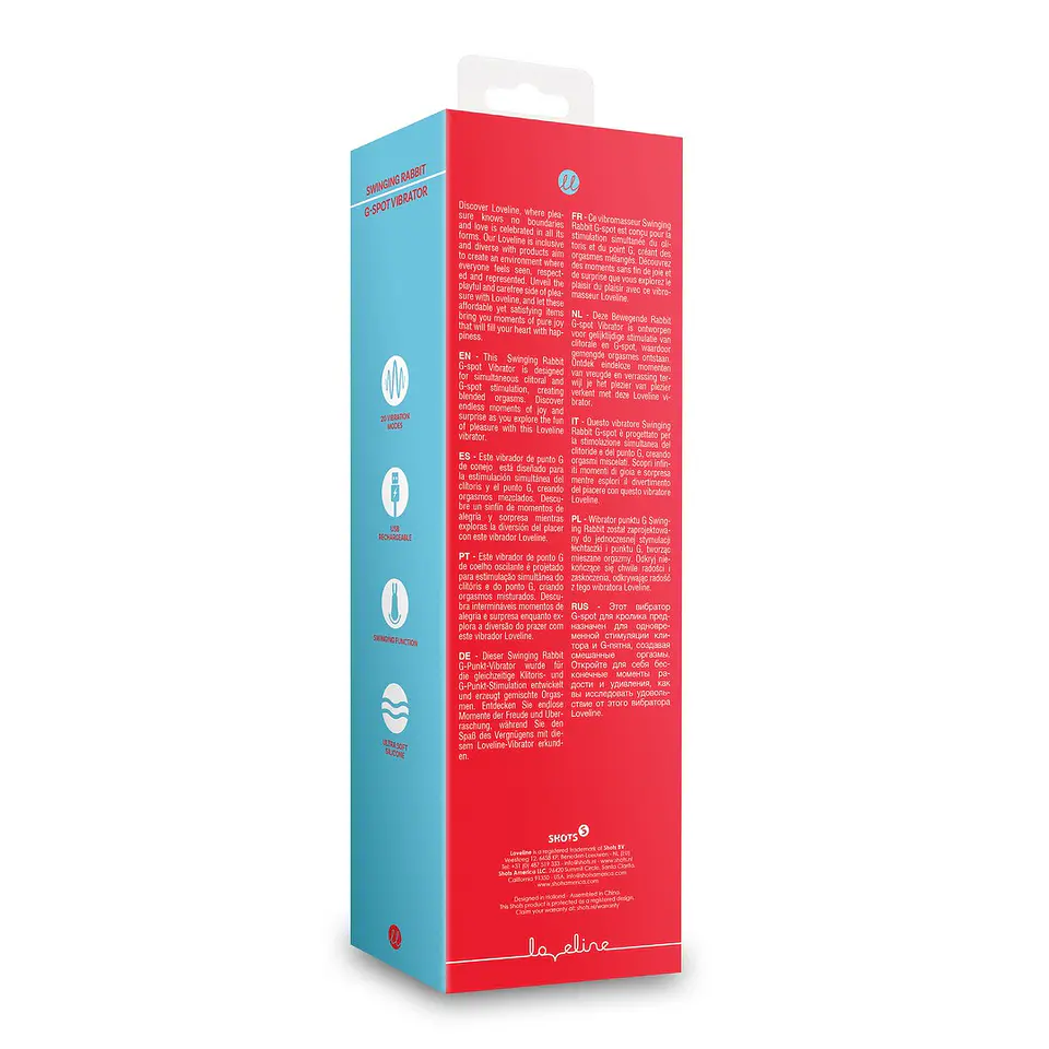 Vibrador Swinging Rabbit G-Spot Brighto Red Loveline 3