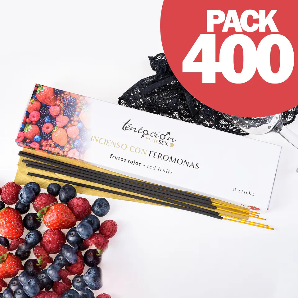 Pack de 400 Incensos com Feromonas Aroma Frutos Vermelhos Tentación Play Sex 1