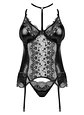 Corpete e Tanga Noir Fantasy Beauty Night Fashion Preto - Thumbnail 2