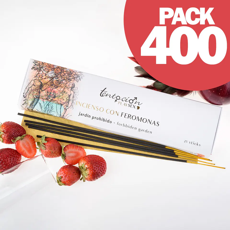 Pack de 400 Incensos com Feromonas Aroma Jardim Proibido Tentación Play Sex 1