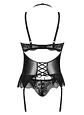 Corpete e Tanga Noir Fantasy Beauty Night Fashion Preto - Thumbnail 3