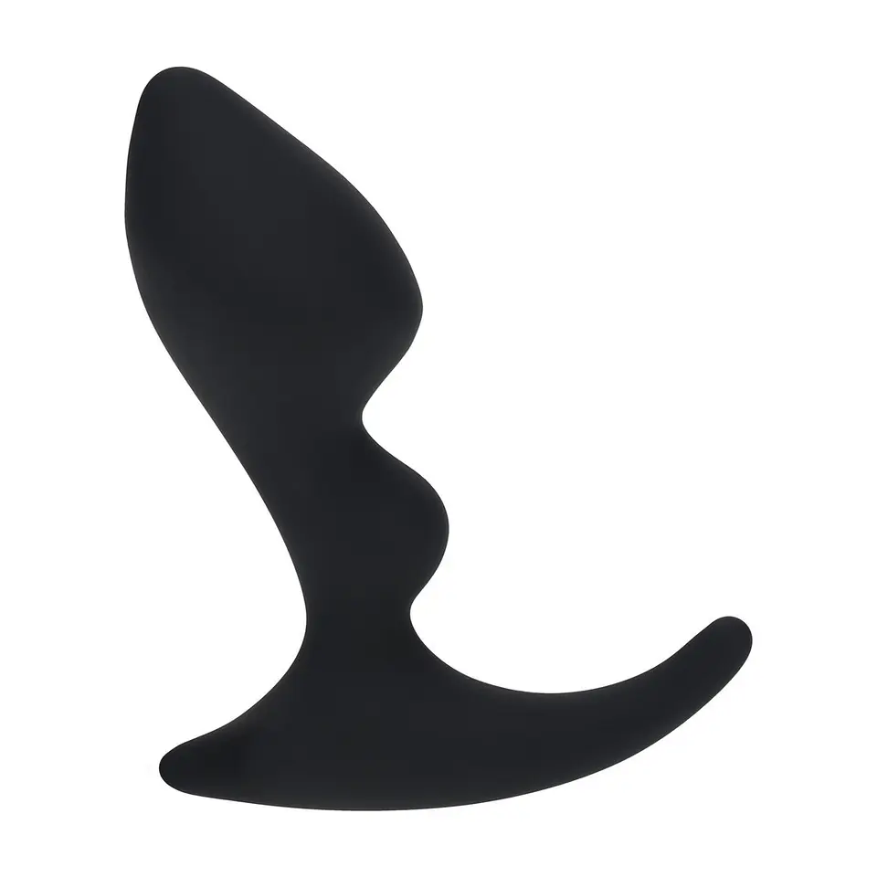 Estimulador de Próstata de Silicone com Dupla Ondulação Preto Levelz 1