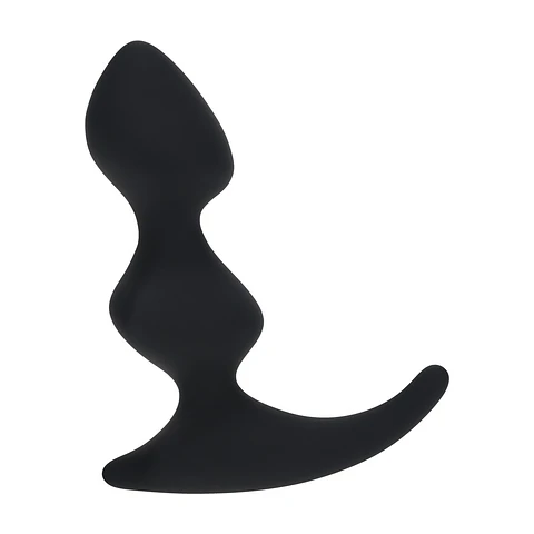 Estimulador de Próstata de Silicone com Dupla Ondulação Preto Levelz (modelo 2)