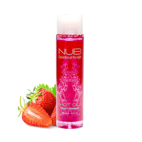 Óleo de Massagem com Efeito Calor Morango Hot Oil Nuei 100ml