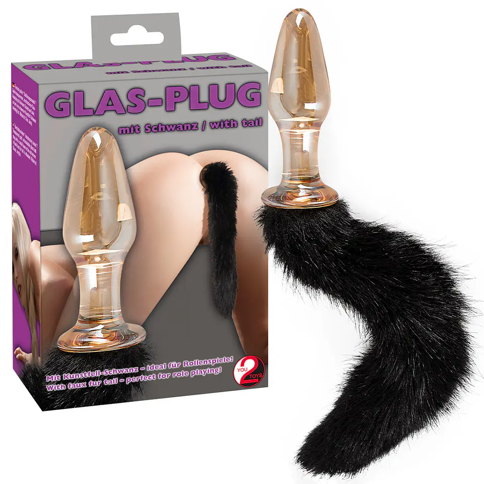 Plug Anal em Vidro com Cauda Preta You2toys 2