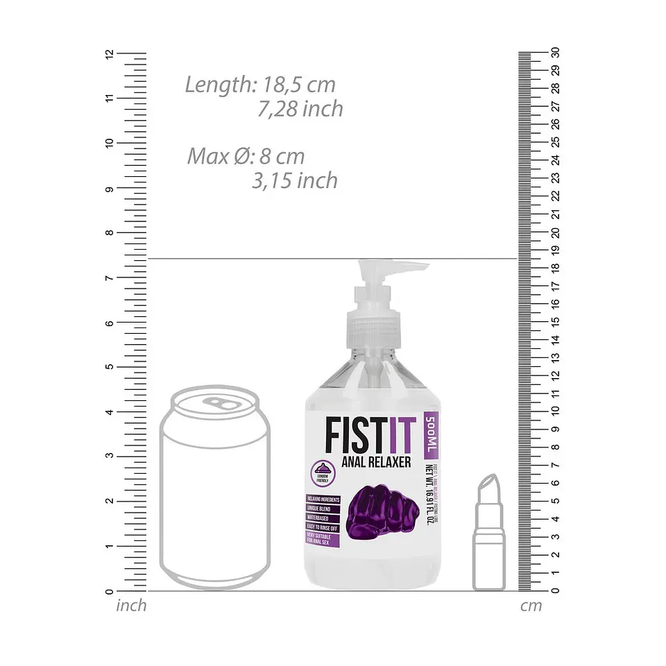 Lubrificante Anal Relaxante 17 Fl Oz 500 ML Fist It 5