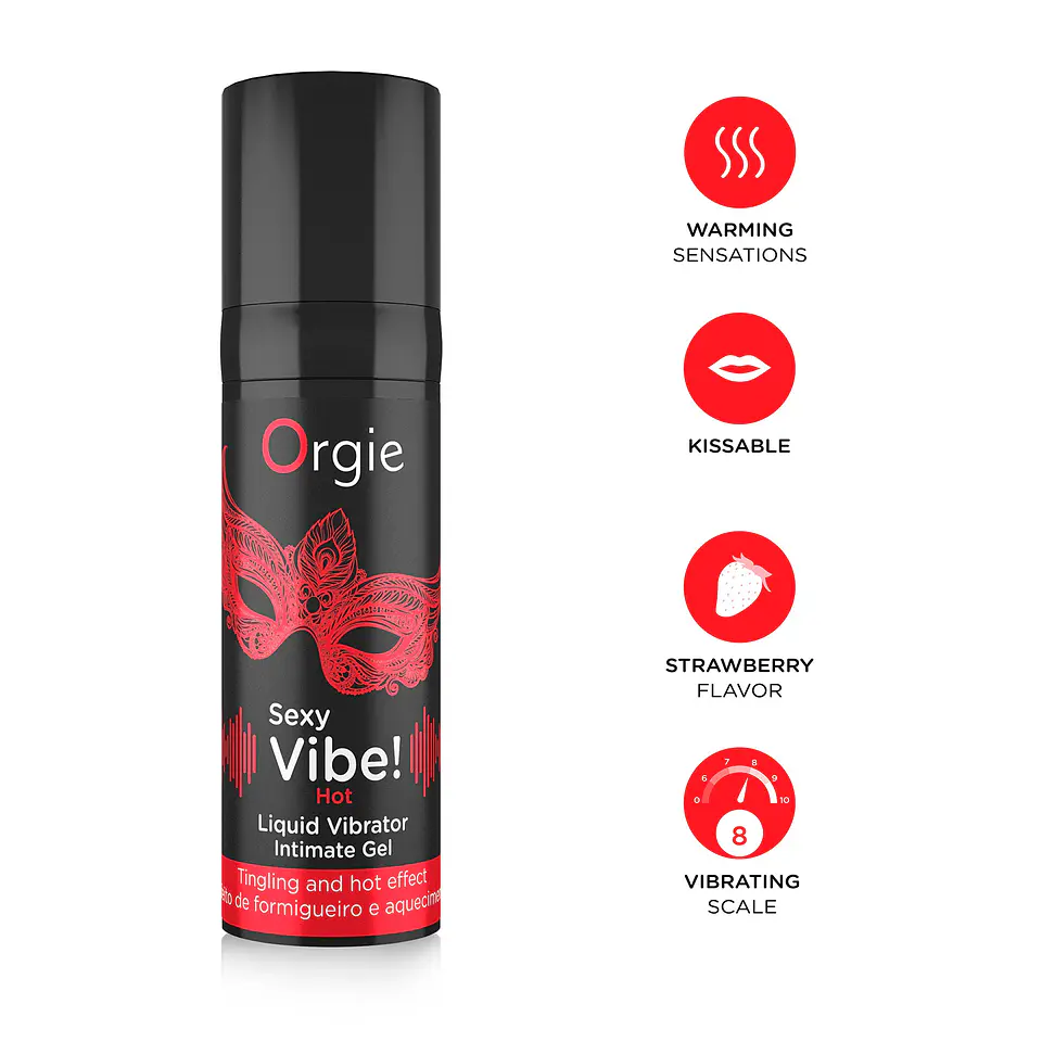 Gel com Vibração e com Efeito de Aquecimento Sexy Vibe 15ml Orgie 1