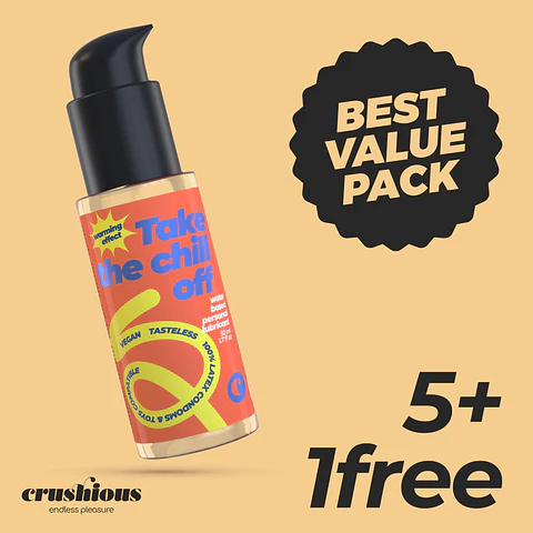Pack de 5 Lubrificantes com Efeito Calor 50 ML Crushious + 1 Grátis