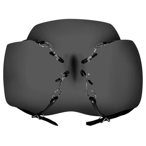 Afastadores Xtreme Labia Spreader with Clamps Preto Ouch!
