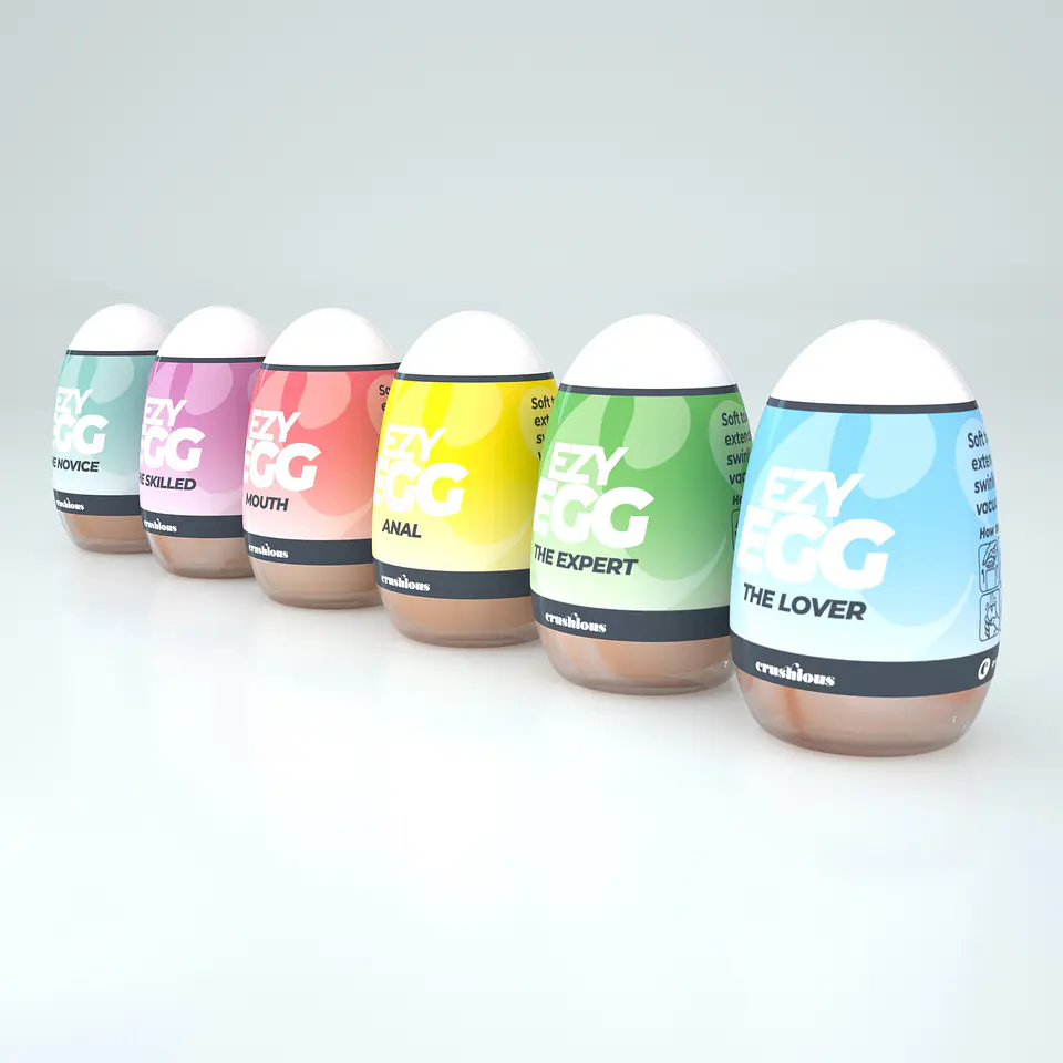Caixa com 6 Ovos Masturbadores Ezy Egg Crushious 2