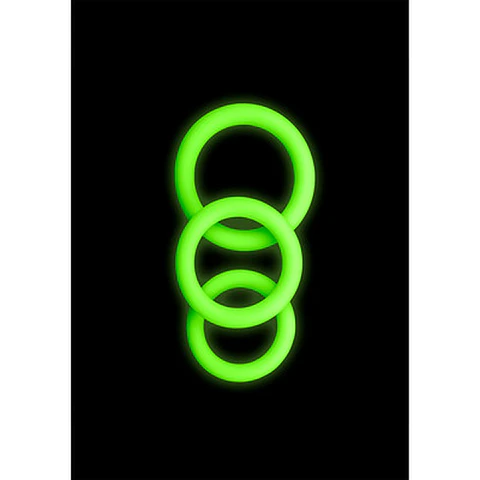 Conjunto de 3 Anéis para o Pénis Glow In the Dark Ouch!