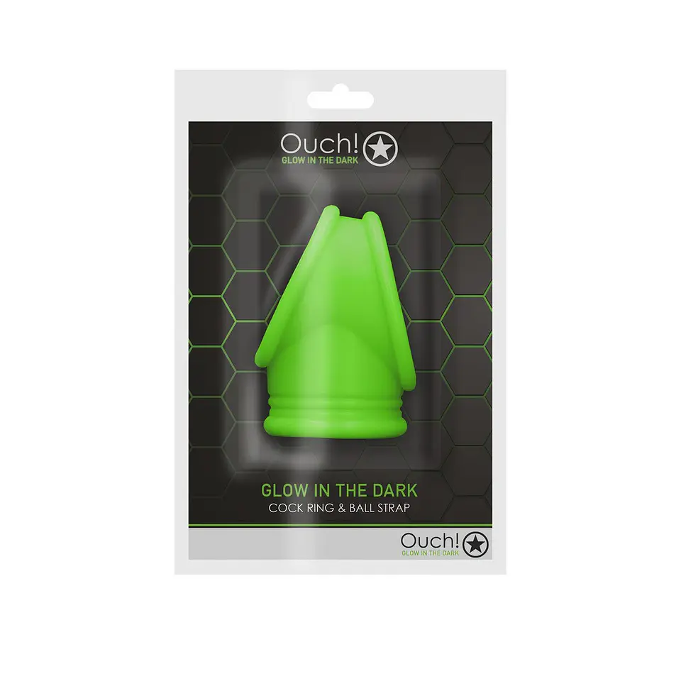 Anel para o Pénis e Testiculos Fluorescente Glow In the Dark Ouch! 2
