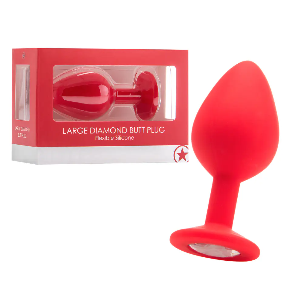 Plug Anal Diamond Butt Plug Grande Vermelho Ouch! 2