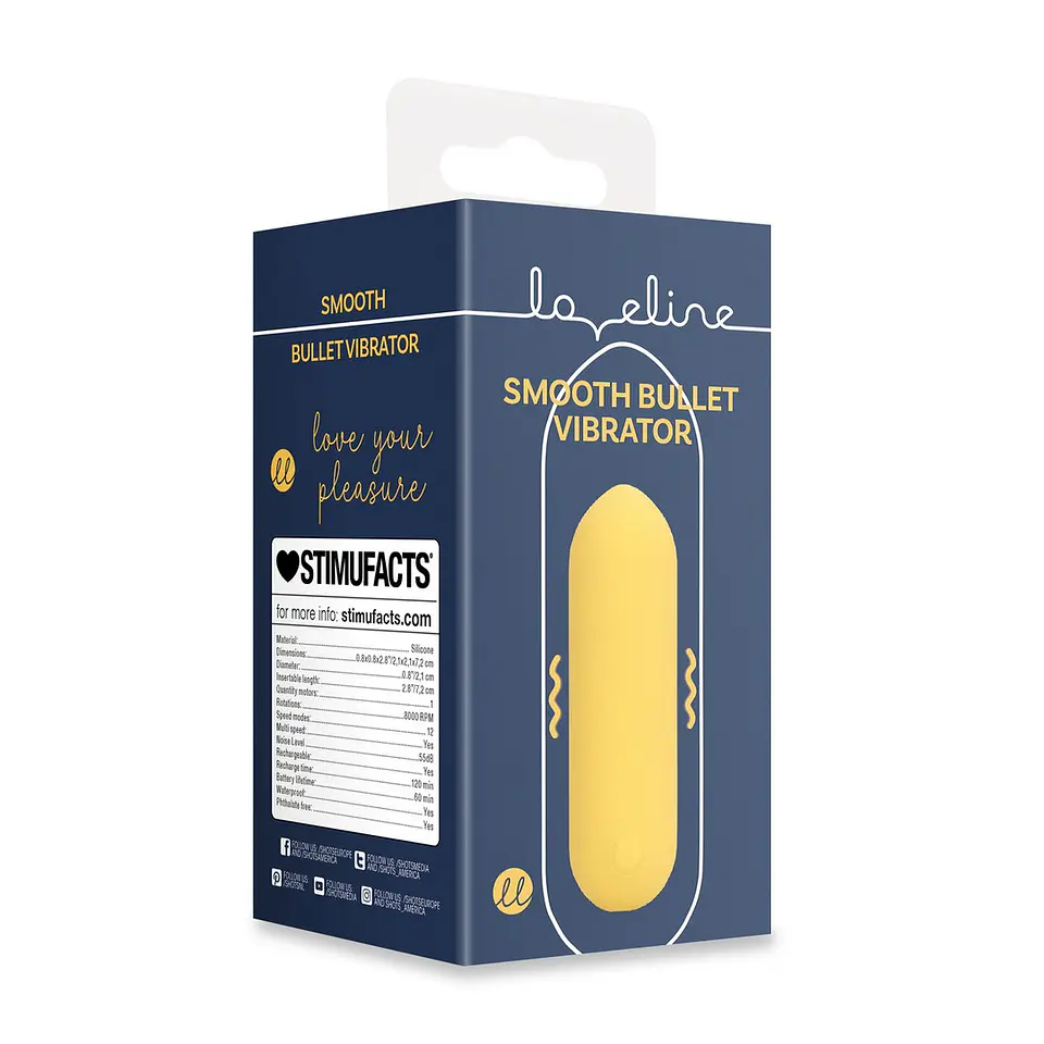 Bala Vibratória Smooth Sunpac Yellow Loveline 2