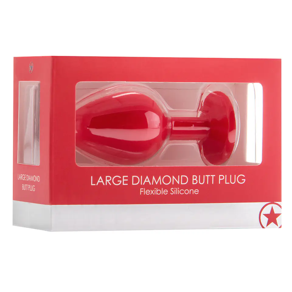 Plug Anal Diamond Butt Plug Grande Vermelho Ouch! 3