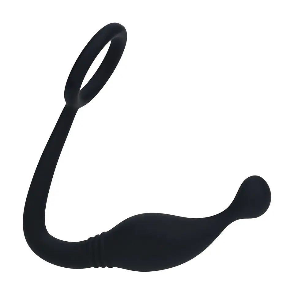 Estimulador de Próstata com Anel de Silicone M Preto Levelz 1