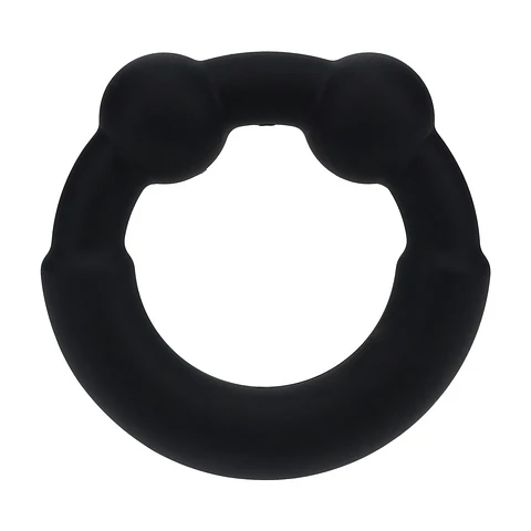 Anel para o Pénis de Metal e Silicone Preto Levelz