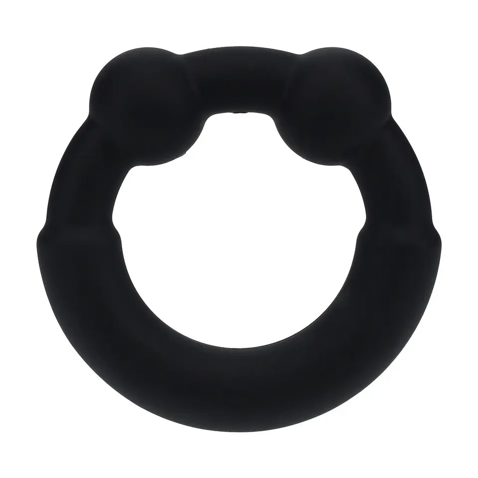 Anel para o Pénis de Metal e Silicone Preto Levelz 1