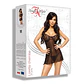 Camisa de Noite e Tanga Loretta Preto Beauty Night Fashion - Thumbnail 7