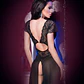 Camisa de Noite e Tanga Preto Chilirose (CR-4167) - Thumbnail 3