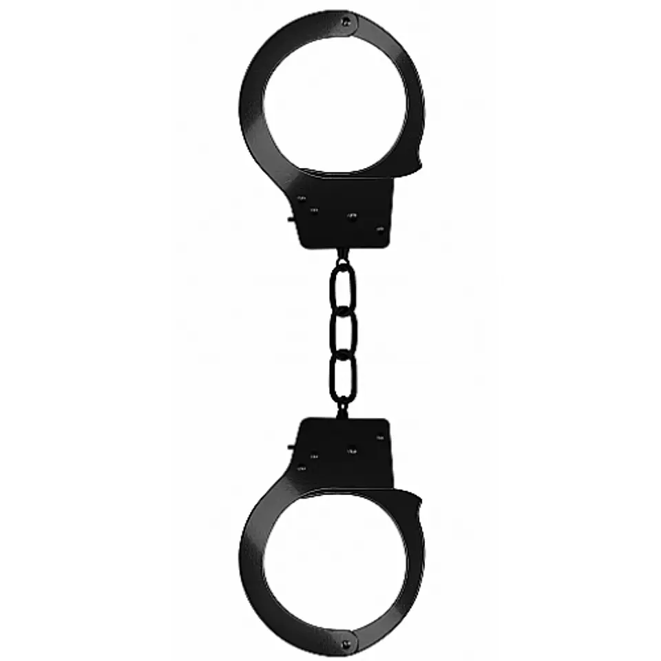 Algemas em Metal Beginner's Handcuffs Pretas Ouch! 1