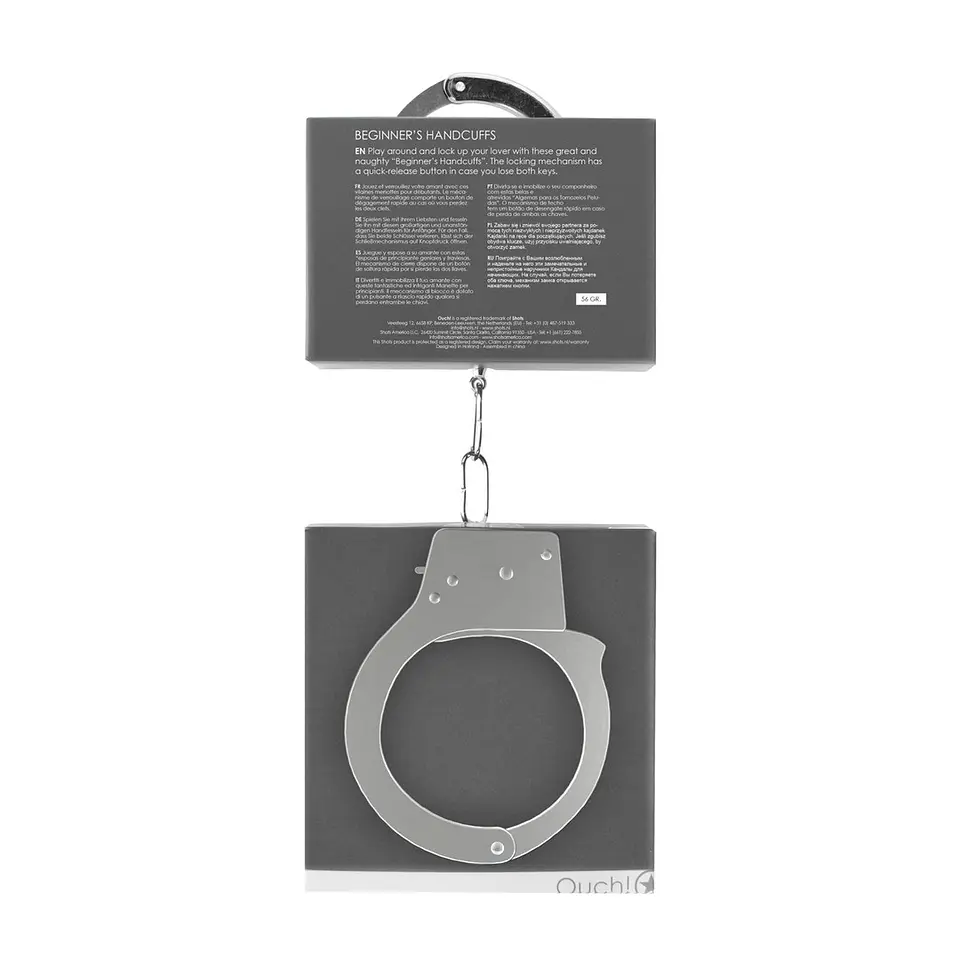 Algemas em Metal Beginner's Handcuffs Prateadas Ouch! 3
