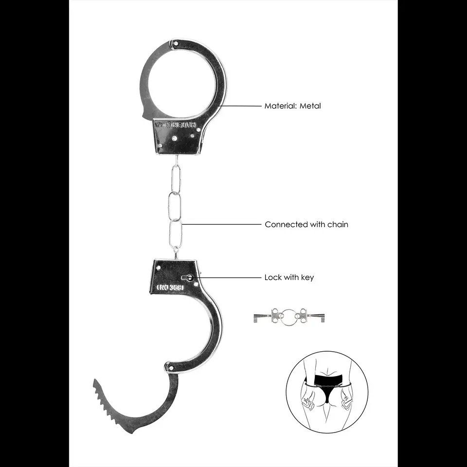 Algemas em Metal Beginner's Handcuffs Prateadas Ouch! 6