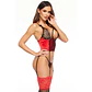 Corpete e Tanga Olena Vermelho Beauty Night Fashion - Thumbnail 4