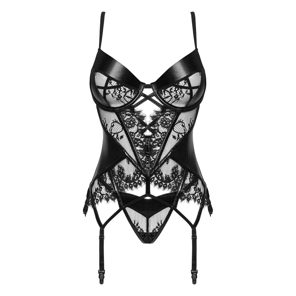Corpete e Tanga Leonela Preto Beauty Night Fashion 3