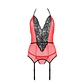 Corpete e Tanga Peonia Vermelho Erotic Line Passion - Thumbnail 3