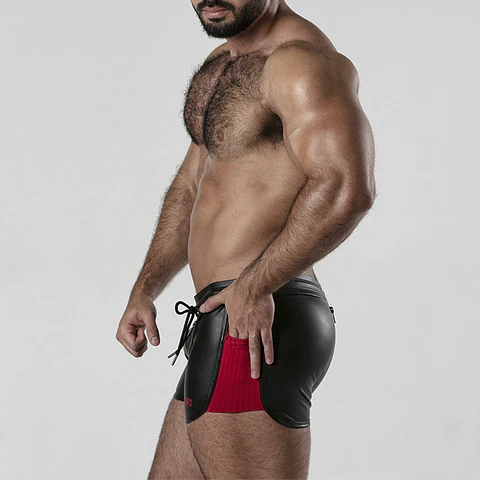 Calção Perneira 2 Way Zipper Contrast Short Vermelho Locker Gear