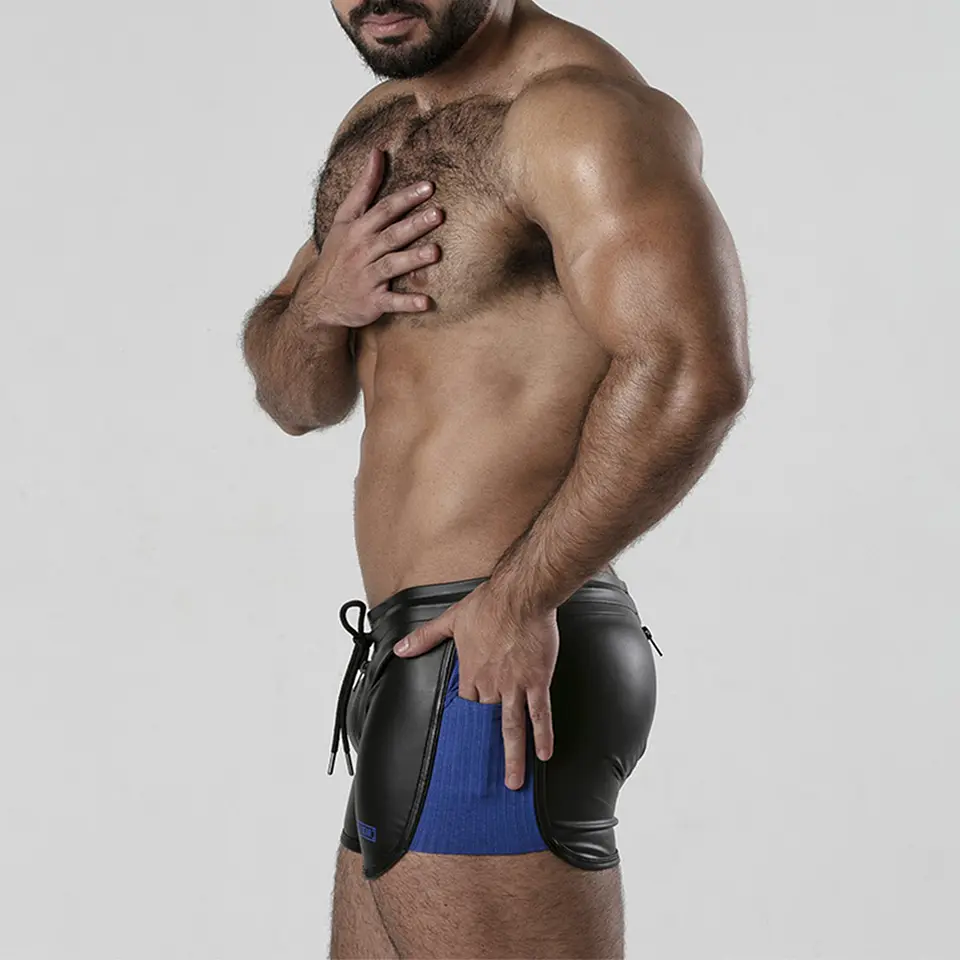 Calção Perneira 2 Way Zipper Contrast Short Azul Locker Gear 5