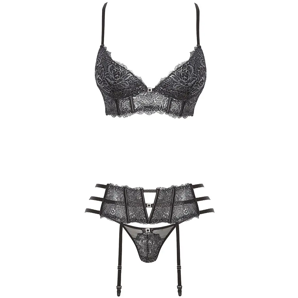 Conjunto de 3 Peças Ileen Preto Beauty Night Fashion 2
