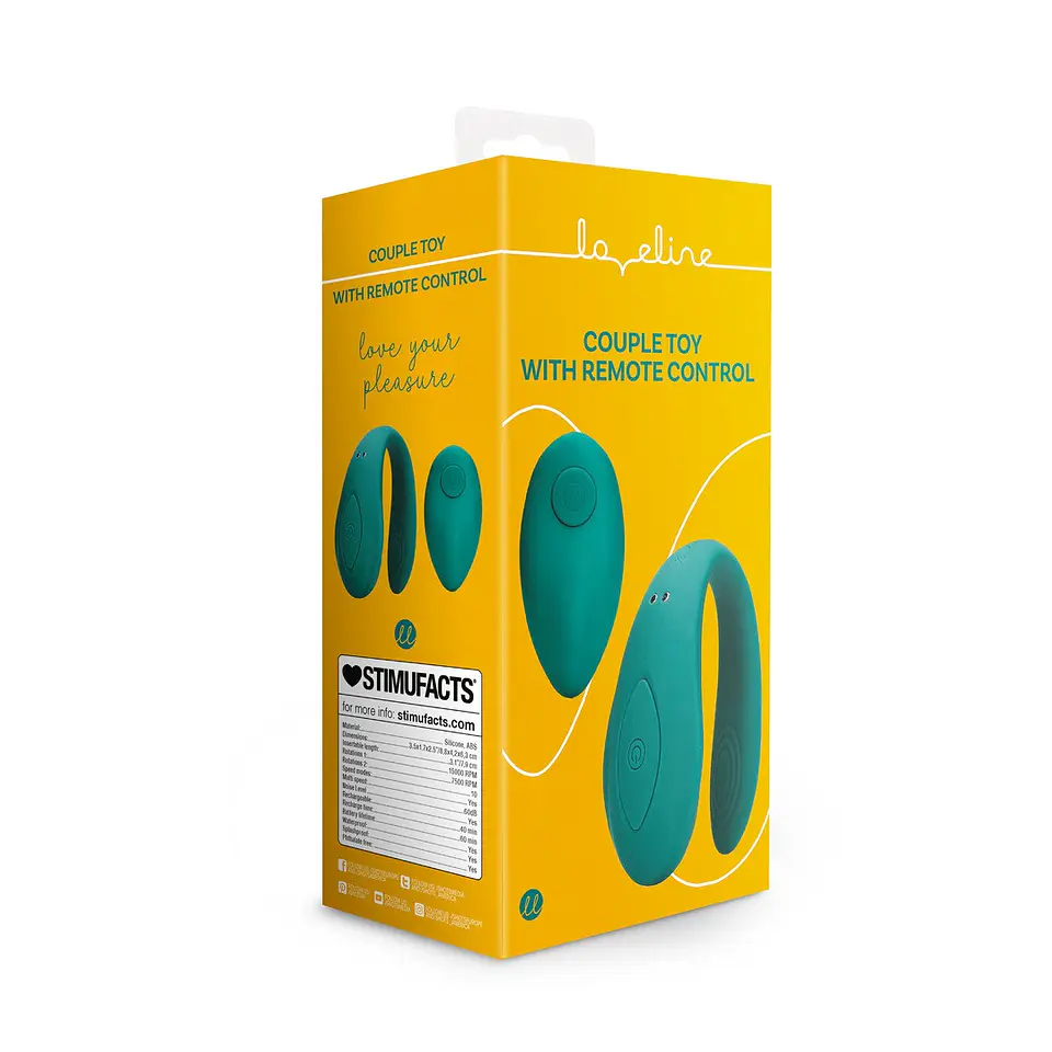 Vibrador de Casal com Comando Bimini Blue Loveline 2