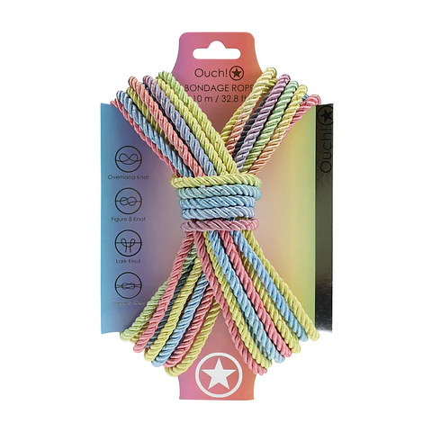 Corda de Poliéster para Bondage 32.8 Ft / 10 M Pastel Colorido Ouch!