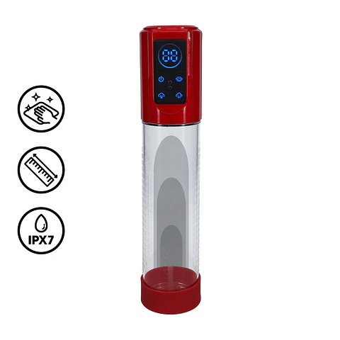 Bomba para o Pénis Automática Megalift Metallic Red Pumped