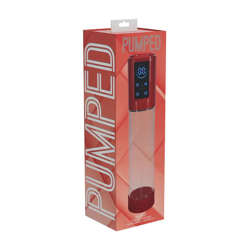 Bomba para o Pénis Automática Megalift Metallic Red Pumped 2