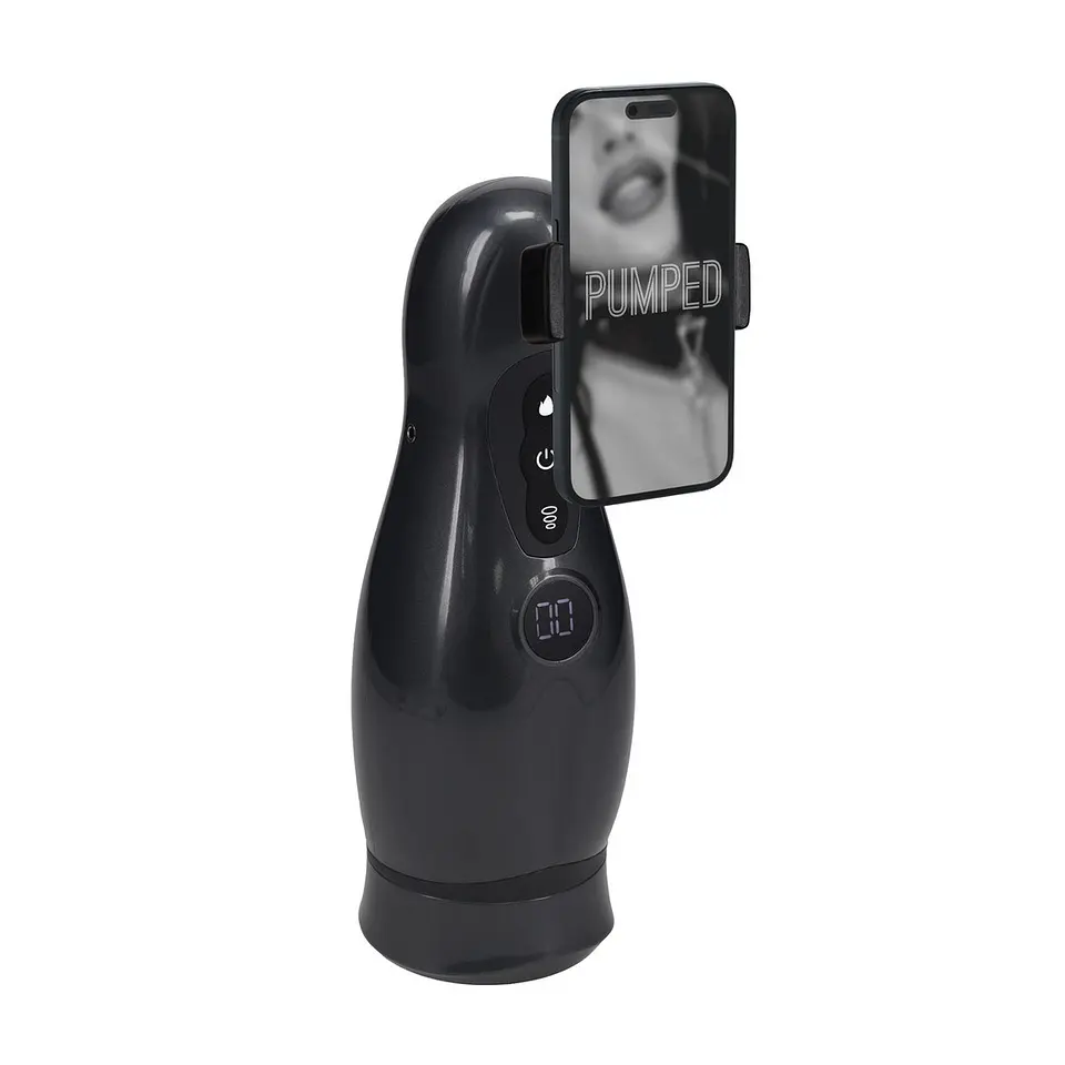 Masturbador Vibratório com Sucção e Suporte de Telefone Virtuo Gun Metal Pumped 5
