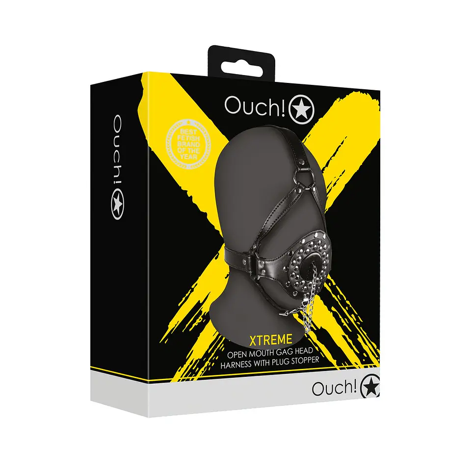 Máscara com Mordaça com Tampa Extreme Ouch! 2